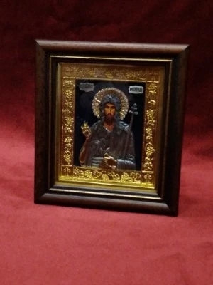 Икона урамљена, сребро и позлата, 10 х 12 цм