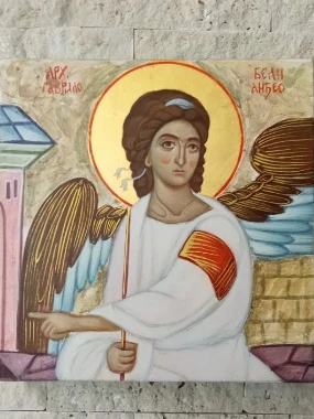 Осликана икона Бели Анђео / 15х15 