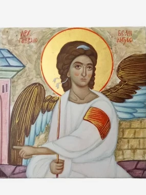 Осликана икона Бели Анђео / 15х15 