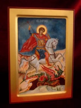 Осл.икона Св.Георгије 20х26 злато Р.А.