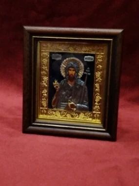 Икона урамљена, сребро и позлата, 10 х 12 цм