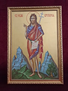 Осл.ик Св.Јован у раму 38х53-А.Минић